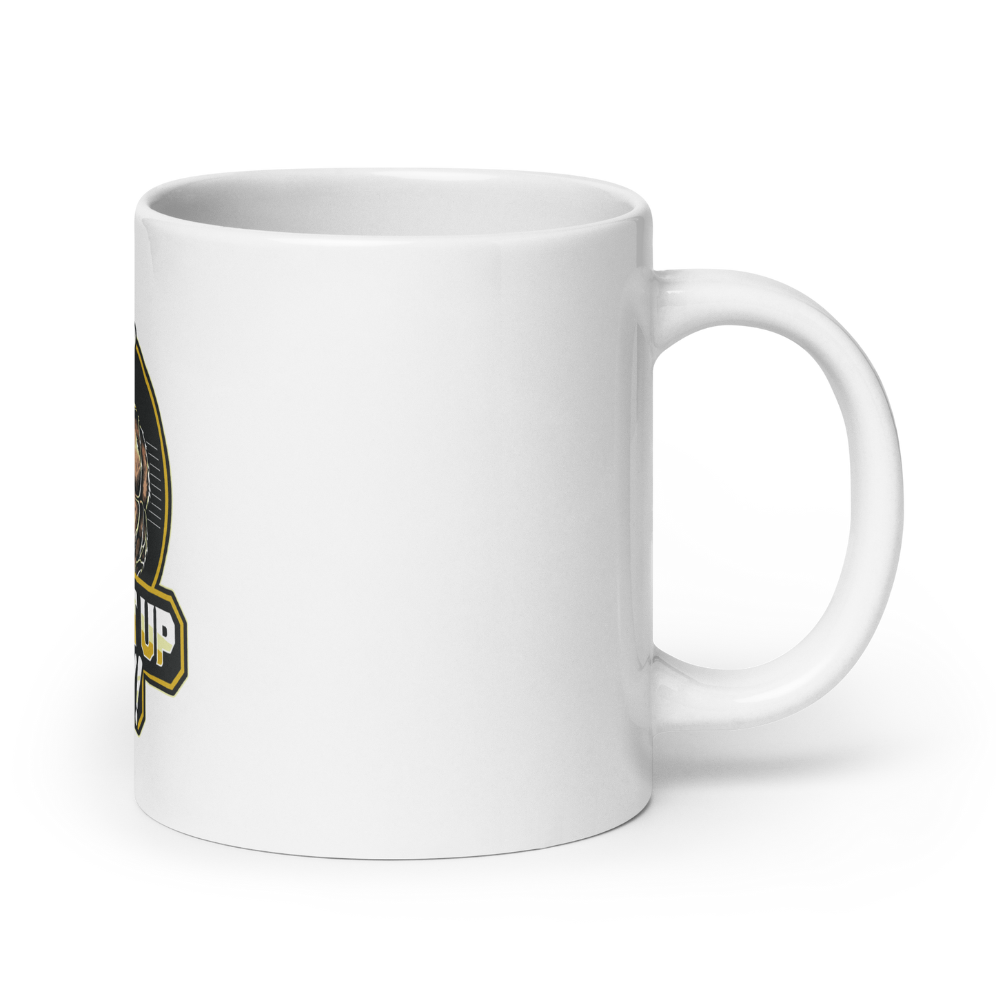 White glossy mug